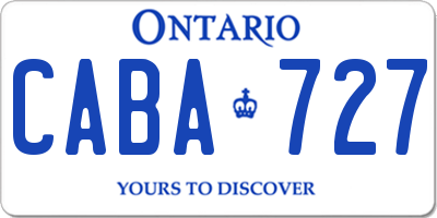 ON license plate CABA727