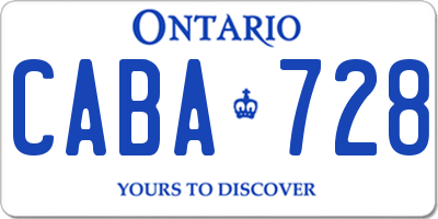 ON license plate CABA728