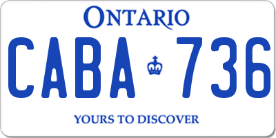 ON license plate CABA736