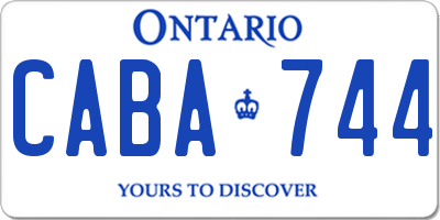 ON license plate CABA744