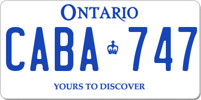 ON license plate CABA747