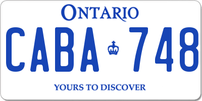 ON license plate CABA748