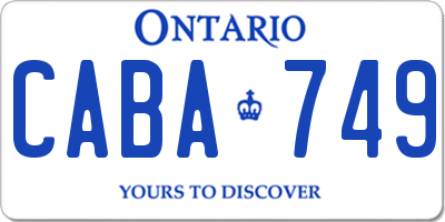 ON license plate CABA749