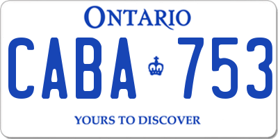 ON license plate CABA753