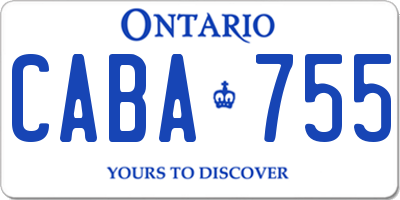 ON license plate CABA755