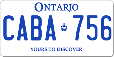 ON license plate CABA756