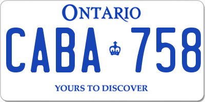 ON license plate CABA758