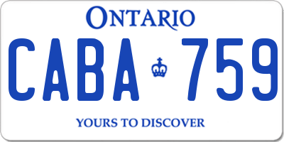 ON license plate CABA759