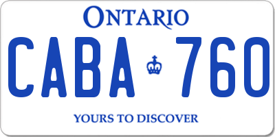 ON license plate CABA760