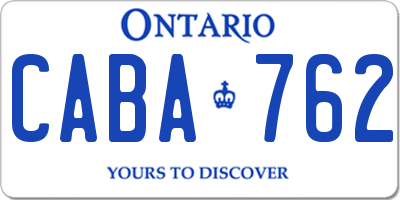 ON license plate CABA762