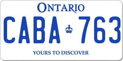 ON license plate CABA763