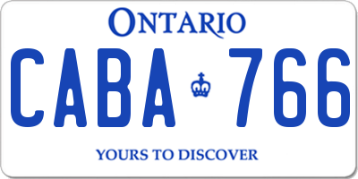 ON license plate CABA766