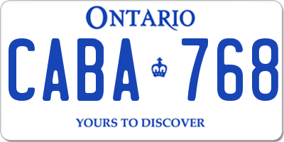 ON license plate CABA768