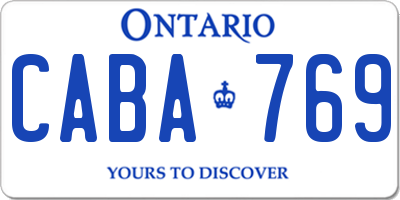 ON license plate CABA769