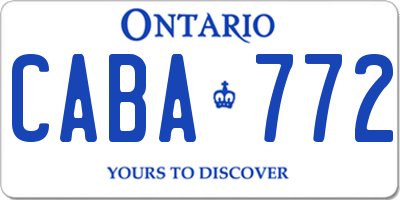 ON license plate CABA772