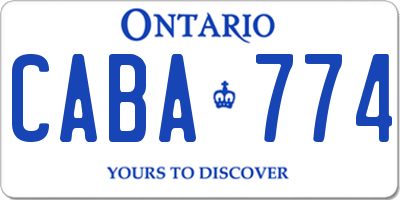 ON license plate CABA774