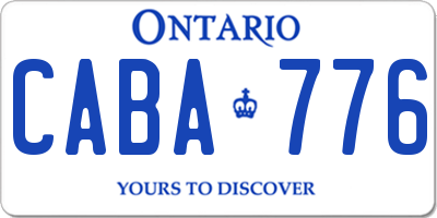 ON license plate CABA776