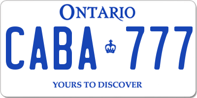 ON license plate CABA777