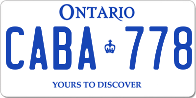 ON license plate CABA778