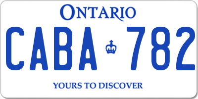 ON license plate CABA782