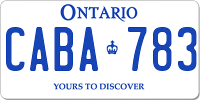 ON license plate CABA783