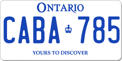 ON license plate CABA785