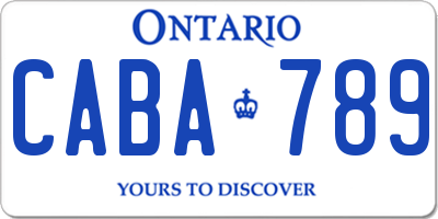 ON license plate CABA789