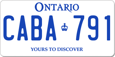 ON license plate CABA791