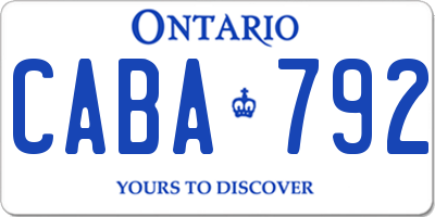 ON license plate CABA792