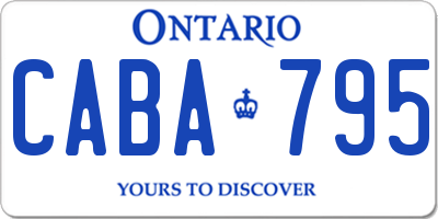 ON license plate CABA795