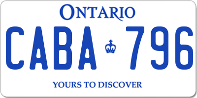 ON license plate CABA796