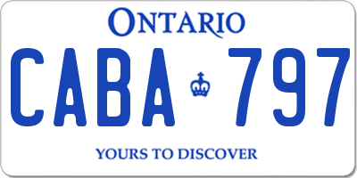 ON license plate CABA797