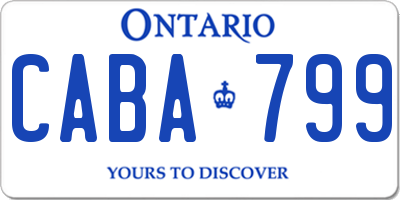 ON license plate CABA799