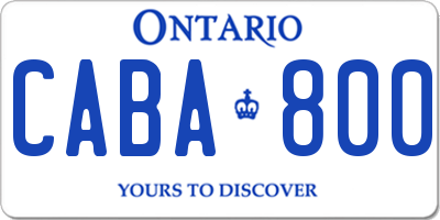 ON license plate CABA800