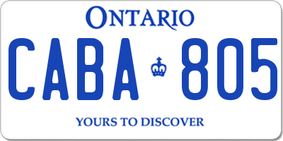 ON license plate CABA805