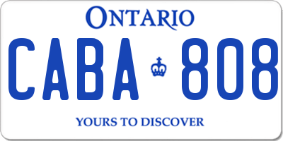 ON license plate CABA808