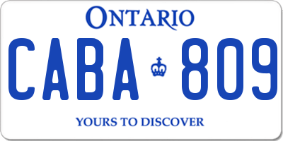 ON license plate CABA809