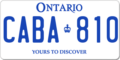 ON license plate CABA810