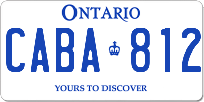 ON license plate CABA812