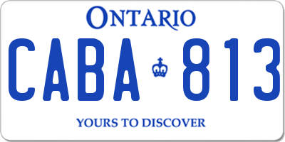 ON license plate CABA813