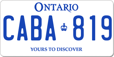 ON license plate CABA819