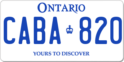 ON license plate CABA820