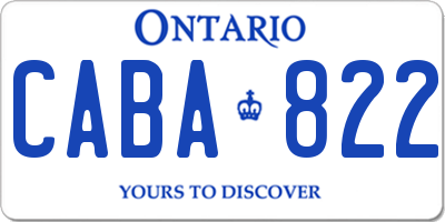 ON license plate CABA822