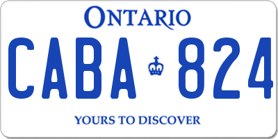 ON license plate CABA824