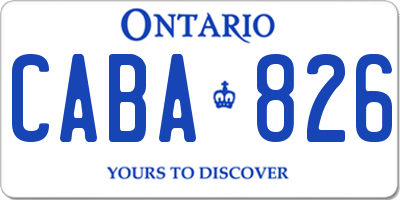 ON license plate CABA826