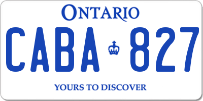 ON license plate CABA827