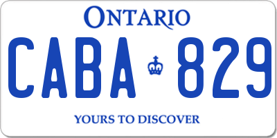 ON license plate CABA829