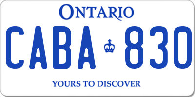 ON license plate CABA830