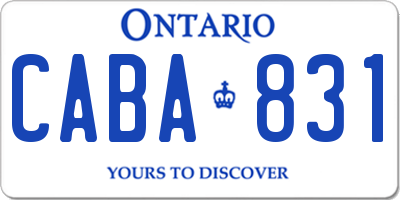 ON license plate CABA831