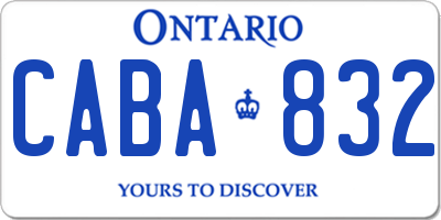 ON license plate CABA832